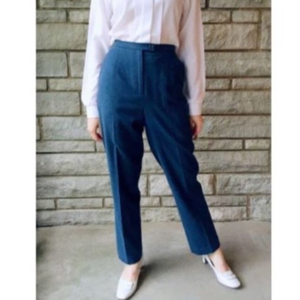 Pendleton High Waisted Blue Wool Trousers